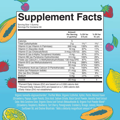 MaryRuth Organics Multivitamin and Probiotic Gummies (Strawberry) for Kids | Clean Label Project Verified® | Vitamins for Gut Health MARYRUTH'S