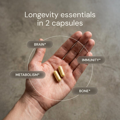 Blueprint Bryan Johnson Essential Capsules - Daily Multivitamin/Multimineral for Women and Men - Antioxidant Supplement with Calcium, Vitamin B1, Vitamin D, and Zinc