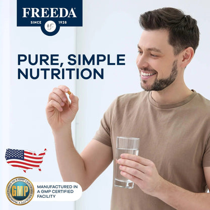 Freedavite Tiny Tablet - Moderate Multivitamin for Men and Women - Pure Vitamin A, C, D, E, B1, B2, B6, B12, Biotin, Calcium, Zinc, Iron, Magnesium FREEDA