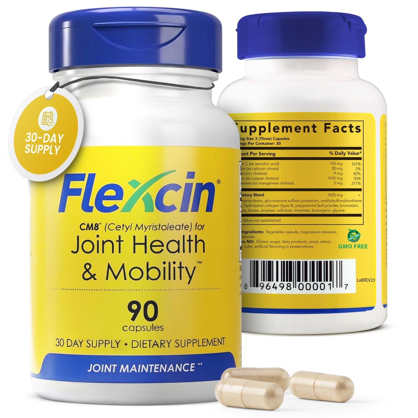 Flexcin Joint Health & Mobility Formula with CM8 (Cetyl Myristoleate) - Joint Supplements for Men and Women with Glucosamine, MSM, Collagen Type II - 90 Capsules FlexcinBuy Supplements Australia