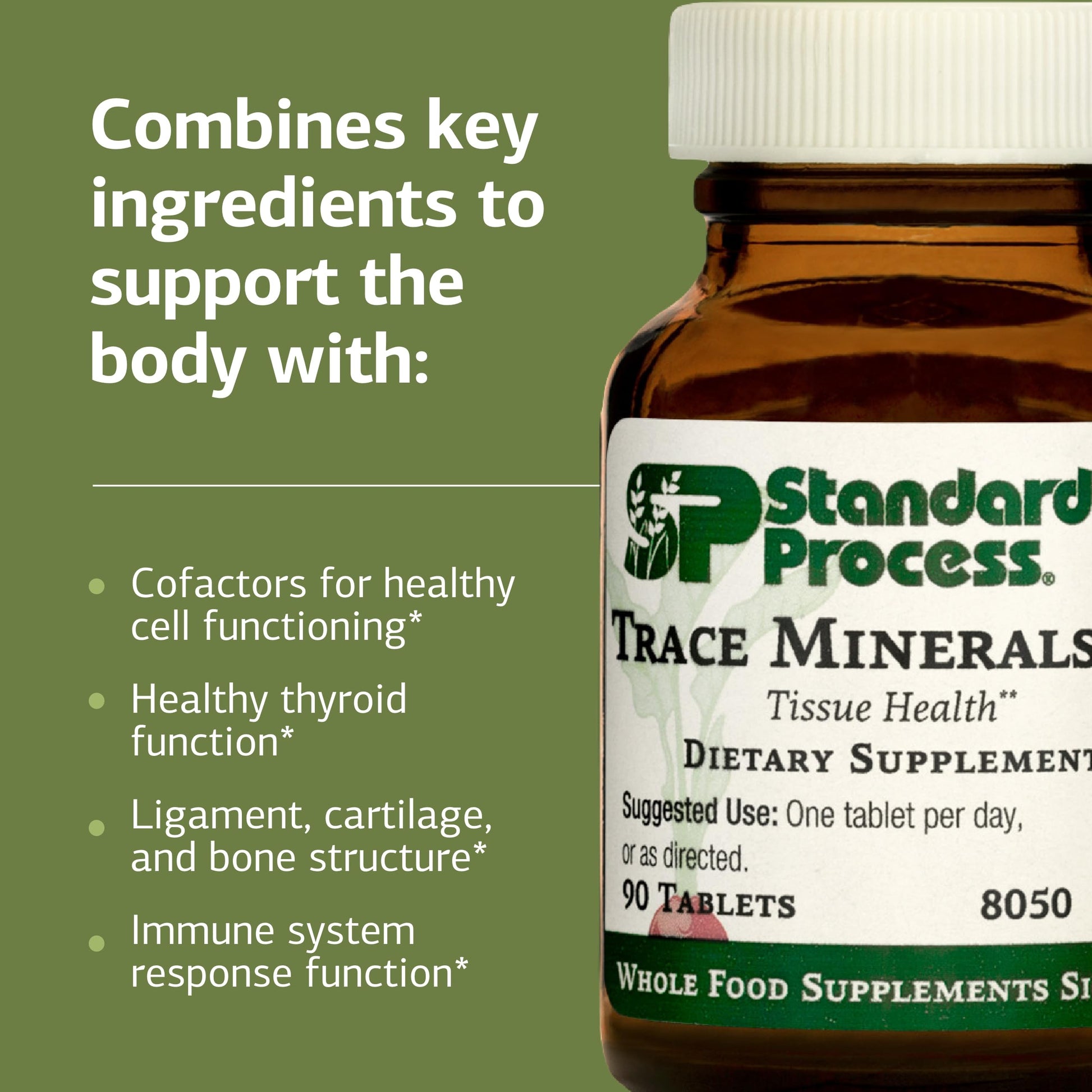 Standard Process Trace Minerals-B12 - Thyroid & Cell Functioning Support with Iodine, Zinc & Copper - Cartilage & Bone Health Aid - Non-Dairy & Non-Soy - 90 Tablets (90 Servings) Standard Process Inc.Buy Supplements Australia