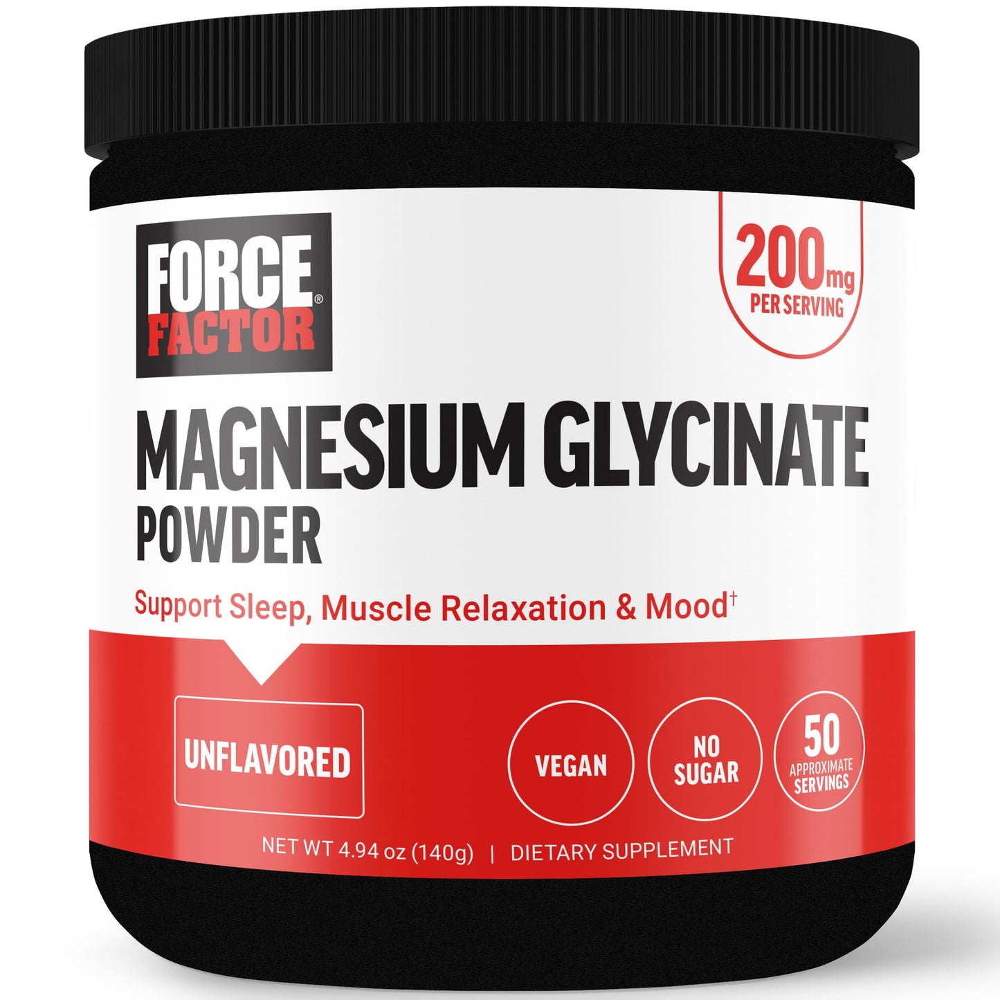 Force Factor Magnesium Glycinate 200mg, Magnesium Supplement for Women and Men to Support Sleep, Muscle Relaxation, and Mood, High Absorption, Vegan, 50 Servings Force FactorBuy Supplements Australia
