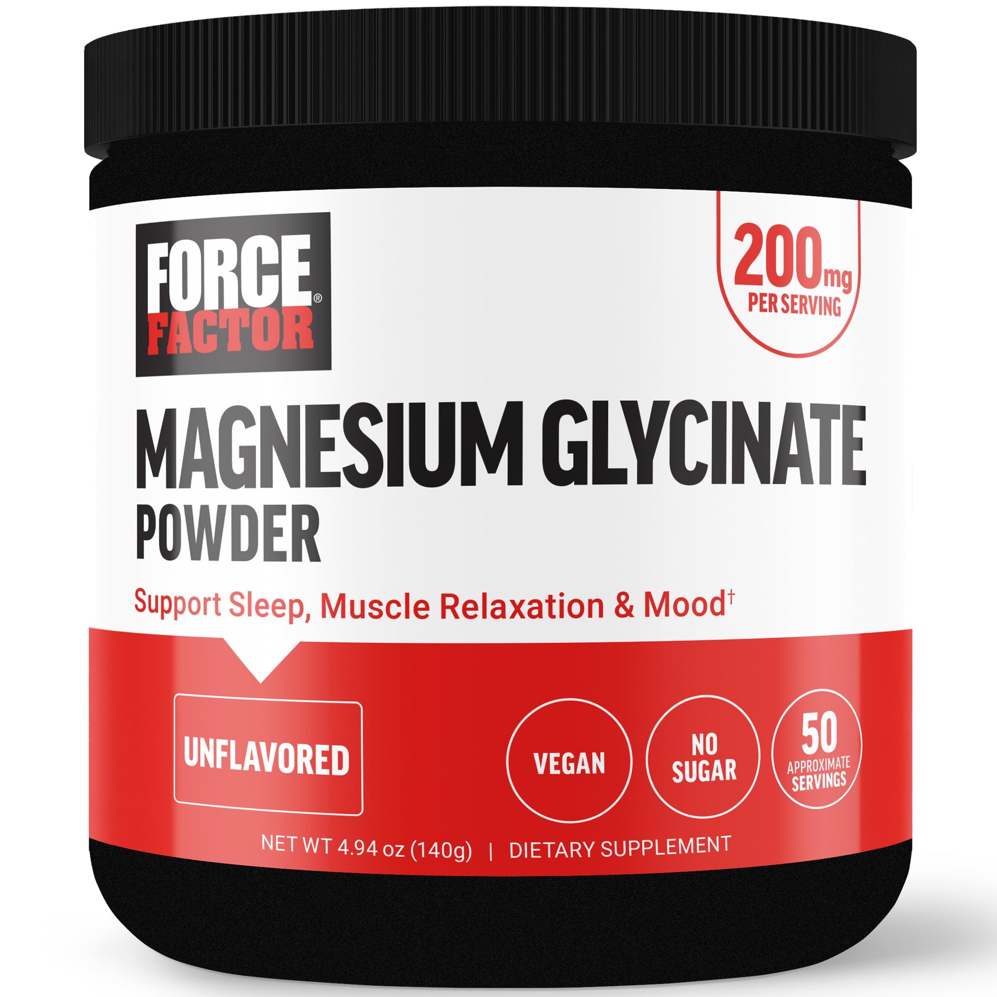 Force Factor Magnesium Glycinate 200mg, Magnesium Supplement for Women and Men to Support Sleep, Muscle Relaxation, and Mood, High Absorption, Vegan, 50 Servings Force FactorBuy Supplements Australia