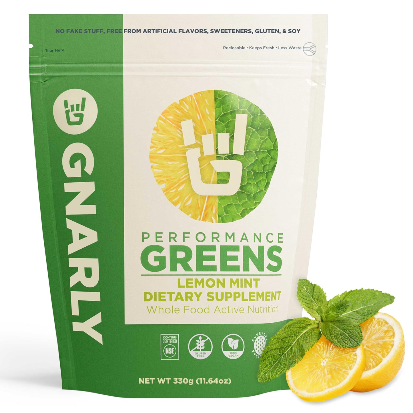 Gnarly Nutrition Greens Superfood Powder – Lemon Mint Performance Super Greens Powder – NSF Contents Certified – Organic, Probiotics & Essential Micronutrients - Lemon Mint, 11.64 oz Gnarly NutritionBuy Supplements Australia