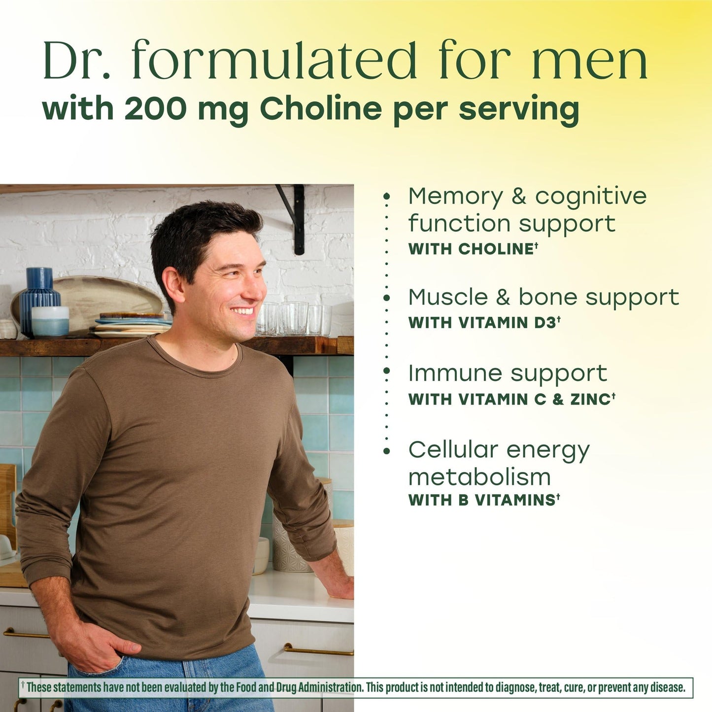 MegaFood Men's Advanced Multivitamin for Men - Doctor -Formulated - Choline, Vitamin B12, Vitamin D, Vitamin C & Zinc - Brain Health & Immune Support
