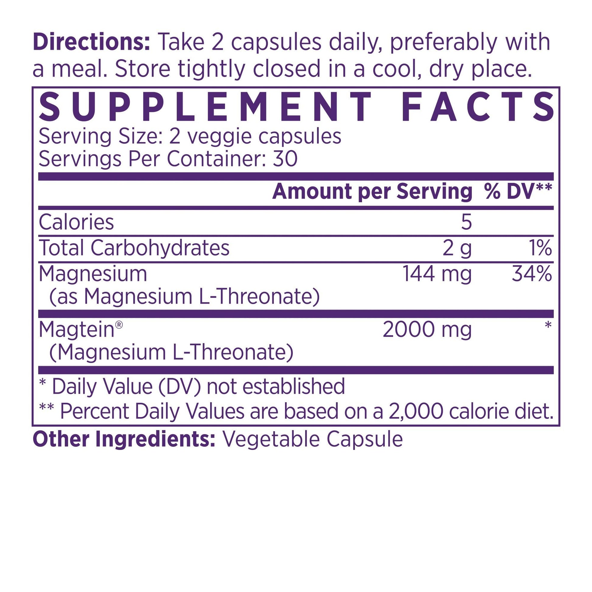 NAOMI Magnesium L-Threonate with 2,000mg Patented Magtein®, High Absorption Elemental Magnesium, Memory Supplement - Brain Health, Focus, Nerve Support, Heart Health, Natural Sleep Aid, 60 Veggie Caps NAOMIBuy Supplements Australia