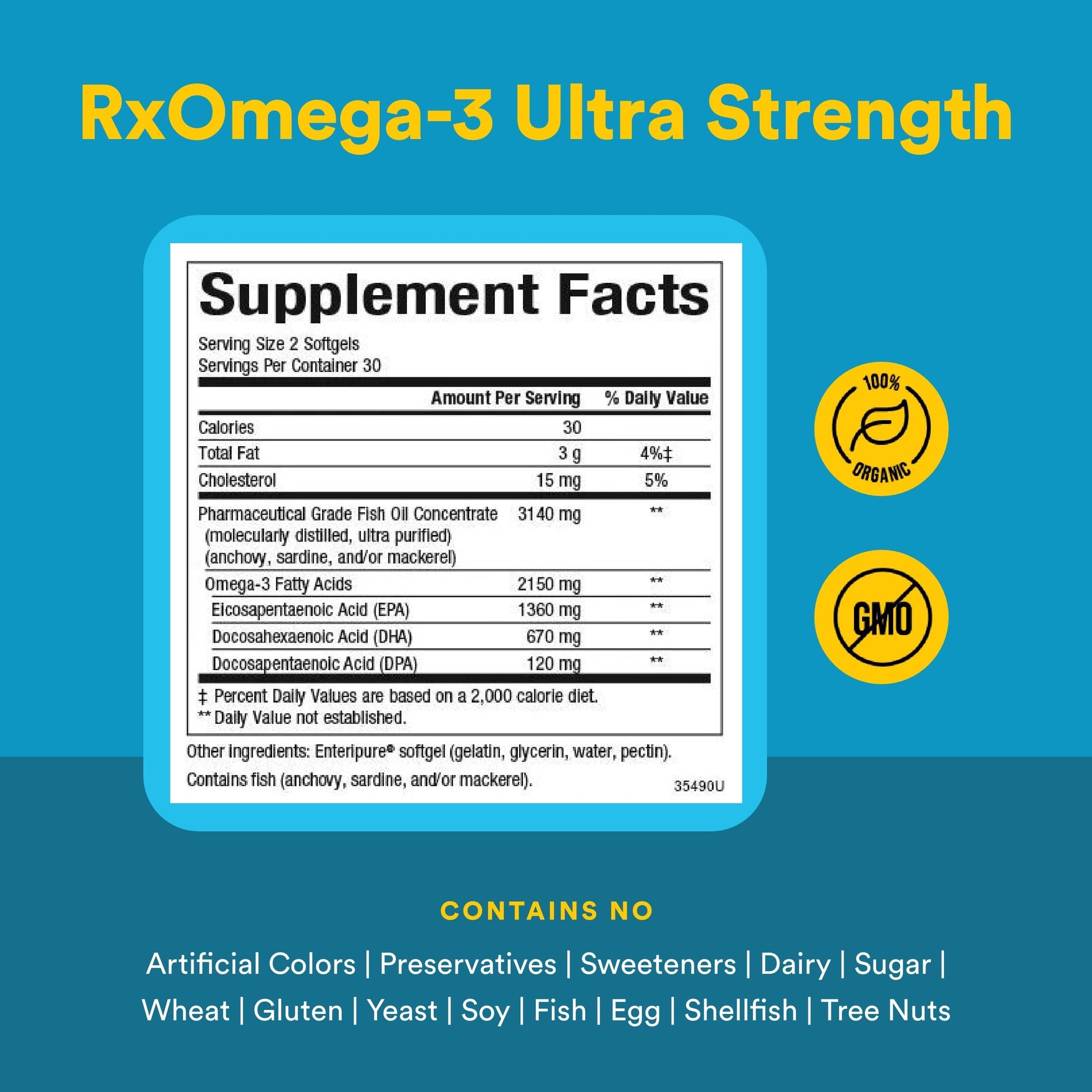 Natural Factors RxOmega-3 Ultra Strength - Brain & Heart Health Support - Eye Health Supplement with EPA & DHA - Supplement with Omega-3 Fatty Acids - 150 Softgels (75 Servings) Natural FactorsBuy Supplements Australia