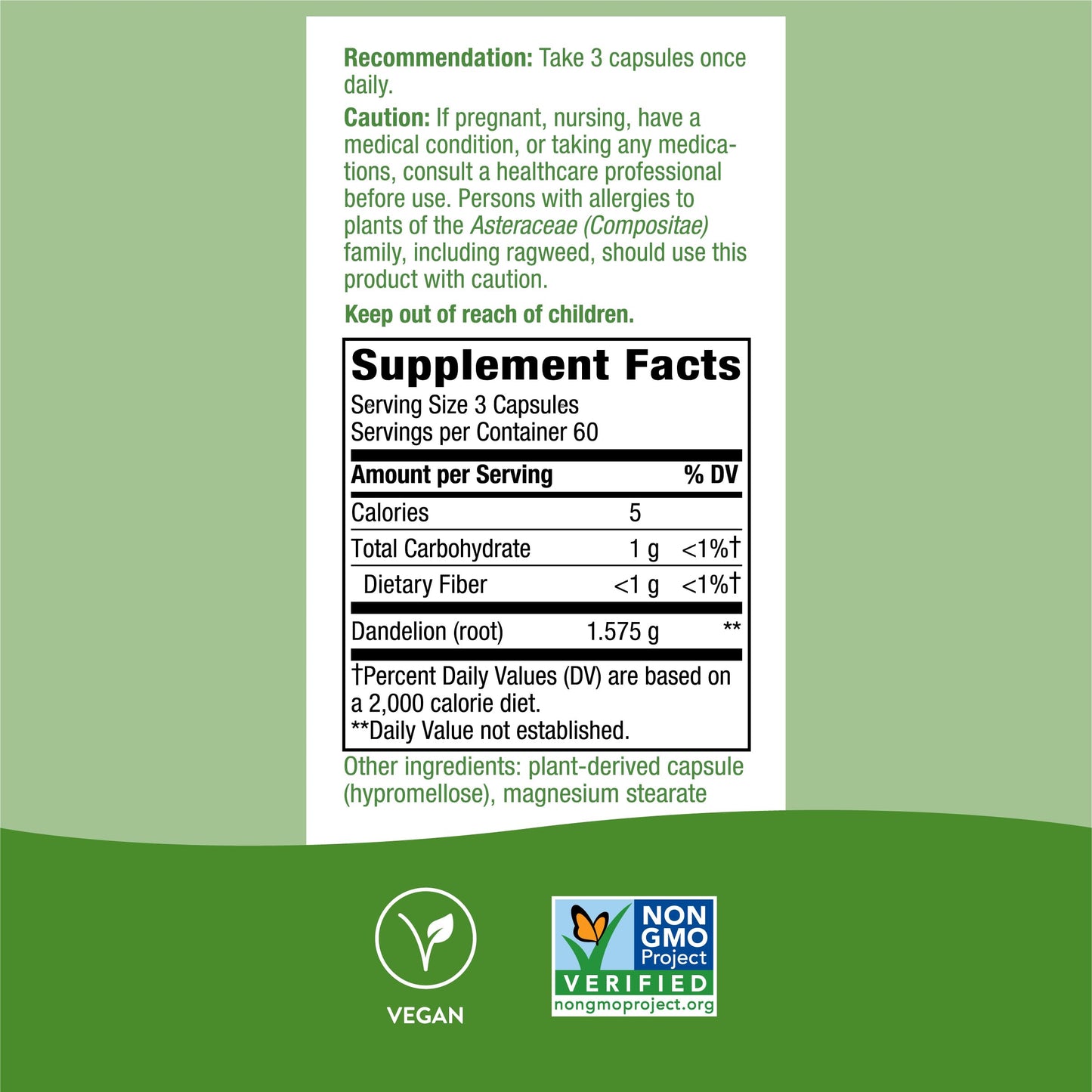 Nature's Way Dandelion Root Diuretic Herb* 525 mg per Capsule Non-GMO Nature's WayBuy Supplements Australia