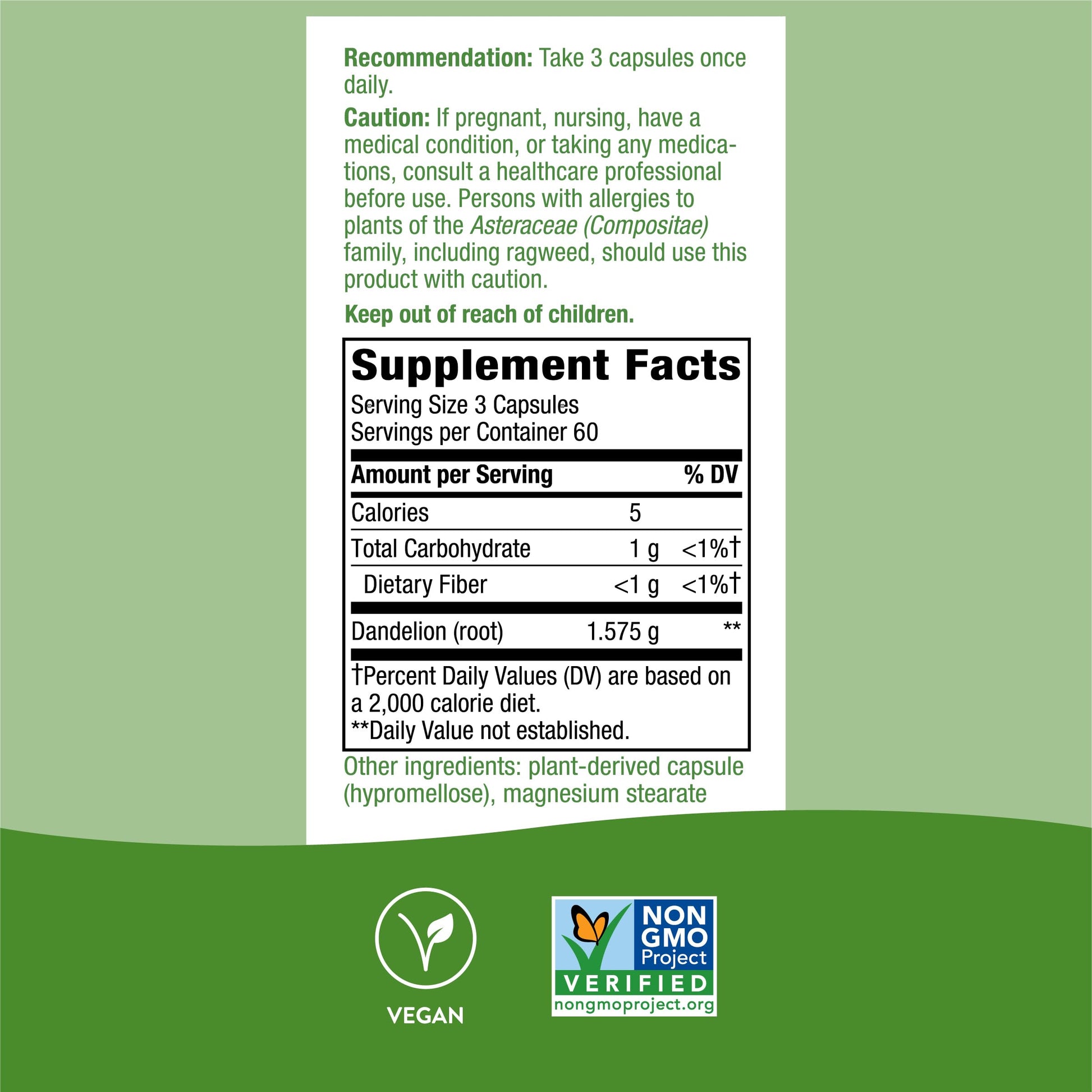 Nature's Way Dandelion Root Diuretic Herb* 525 mg per Capsule Non-GMO Nature's WayBuy Supplements Australia