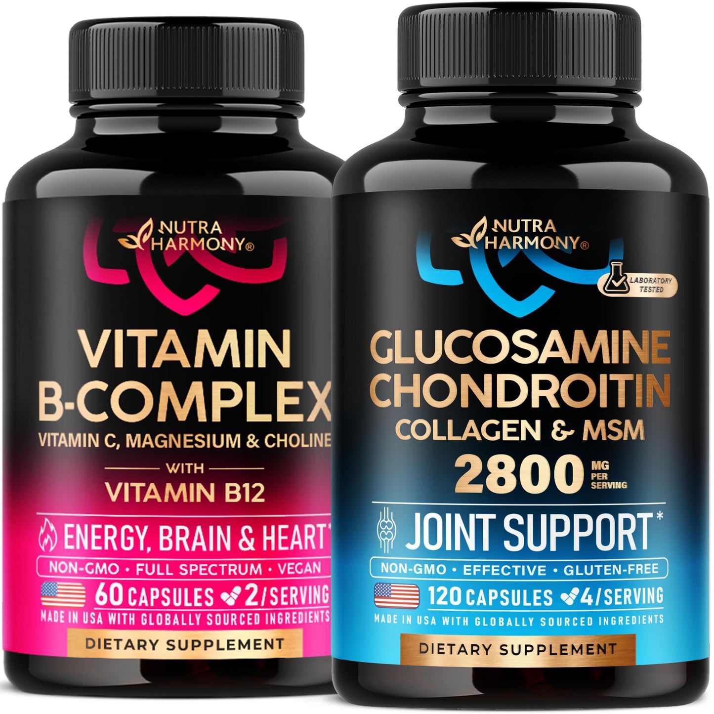 NUTRAHARMONY Vitamin B Complex & Glucosamine Chondroitin Capsules NUTRAHARMONYBuy Supplements Australia