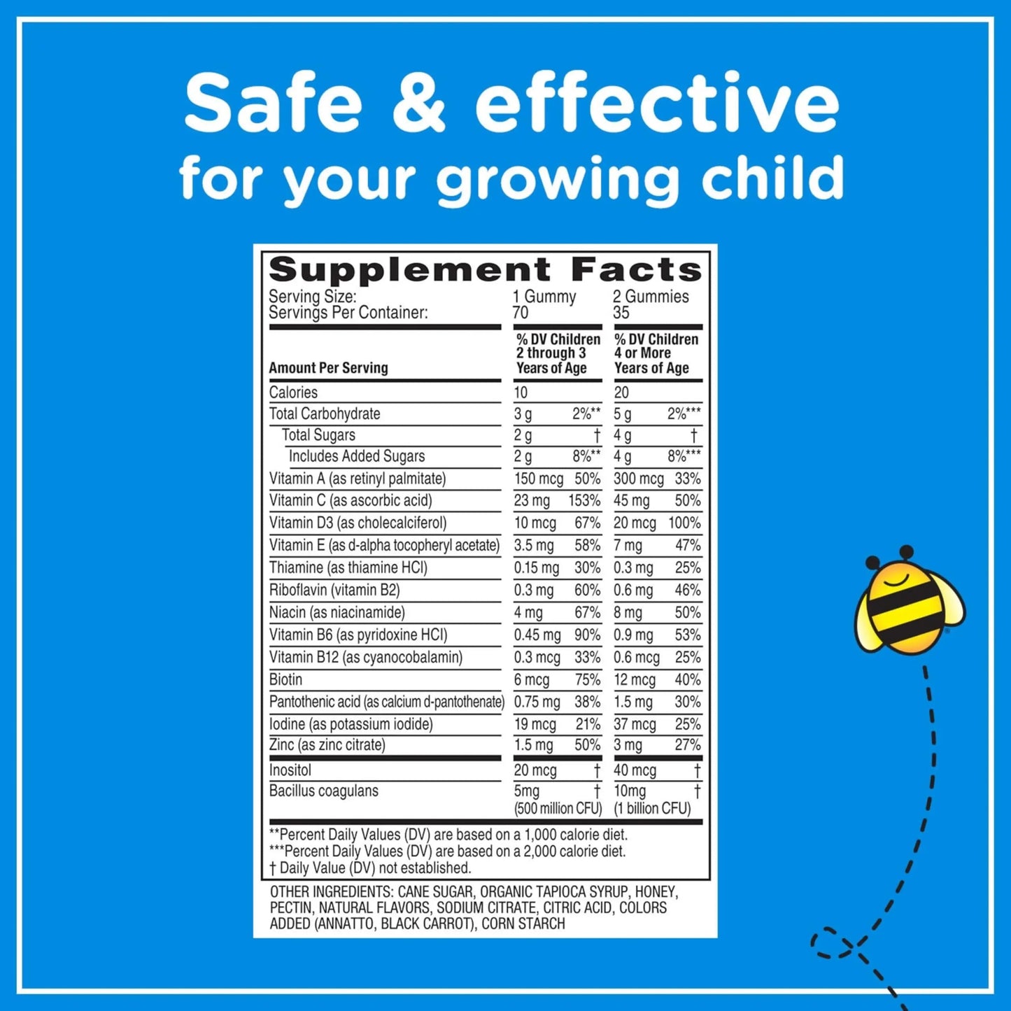 Zarbee's Kid's Complete Multivitamin + Probiotic Gummies with Vitamins A B C D E & zinc for Digestive Health Easy To Chew Kids Daily Multivitamin Gummies Natural Fruit 70 Count Zarbee'sBuy Supplements Australia