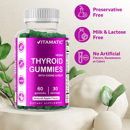 Vitamatic Vegan Thyroid Support Gummies with Iodine & Kelp - 60 Count - Improve Your VitamaticBuy Supplements Australia
