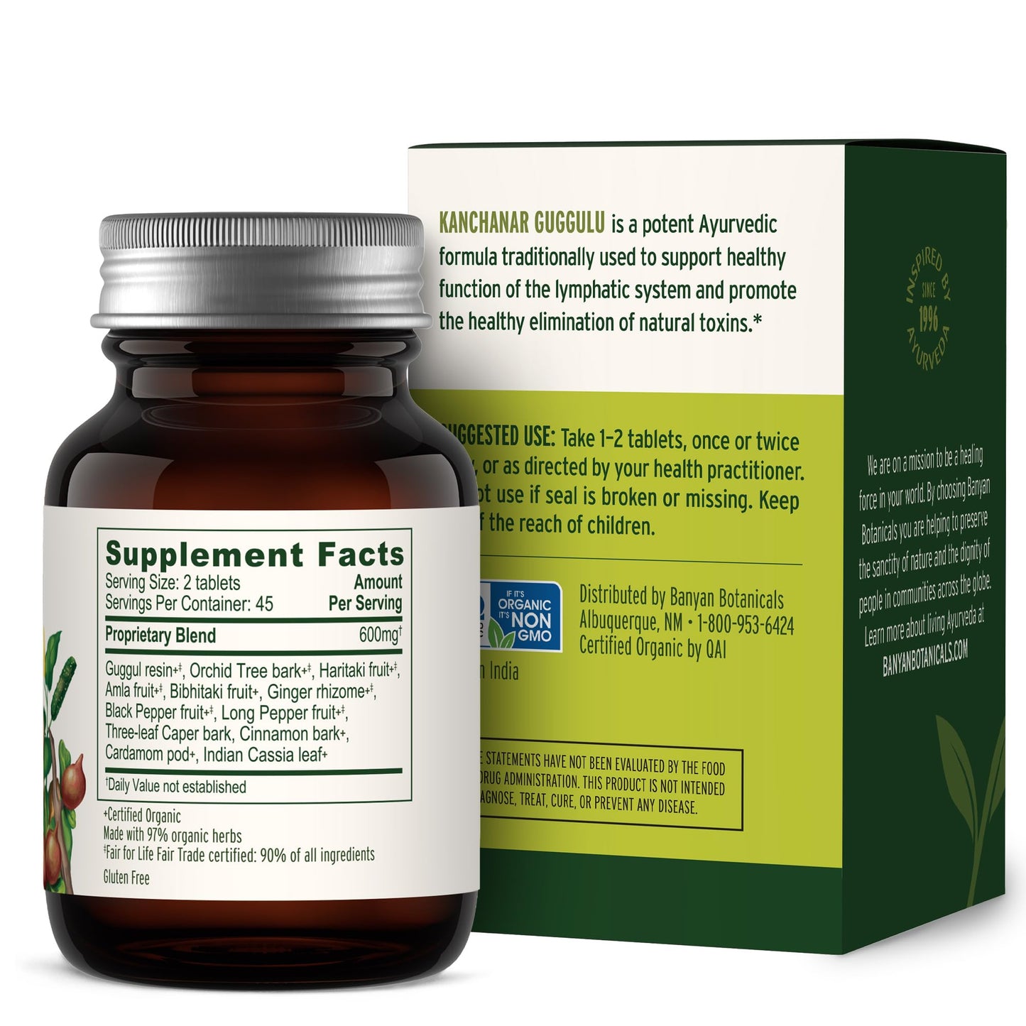 Banyan Botanicals Kanchanar Guggulu Tablets – Organic Lymph Supplement with Guggulu Resin – Promotes the Healthy Elimination of Natural Toxins* – 90 Tablets – Non-GMO Sustainably Sourced Vegan Banyan BotanicalsBuy Supplements Australia