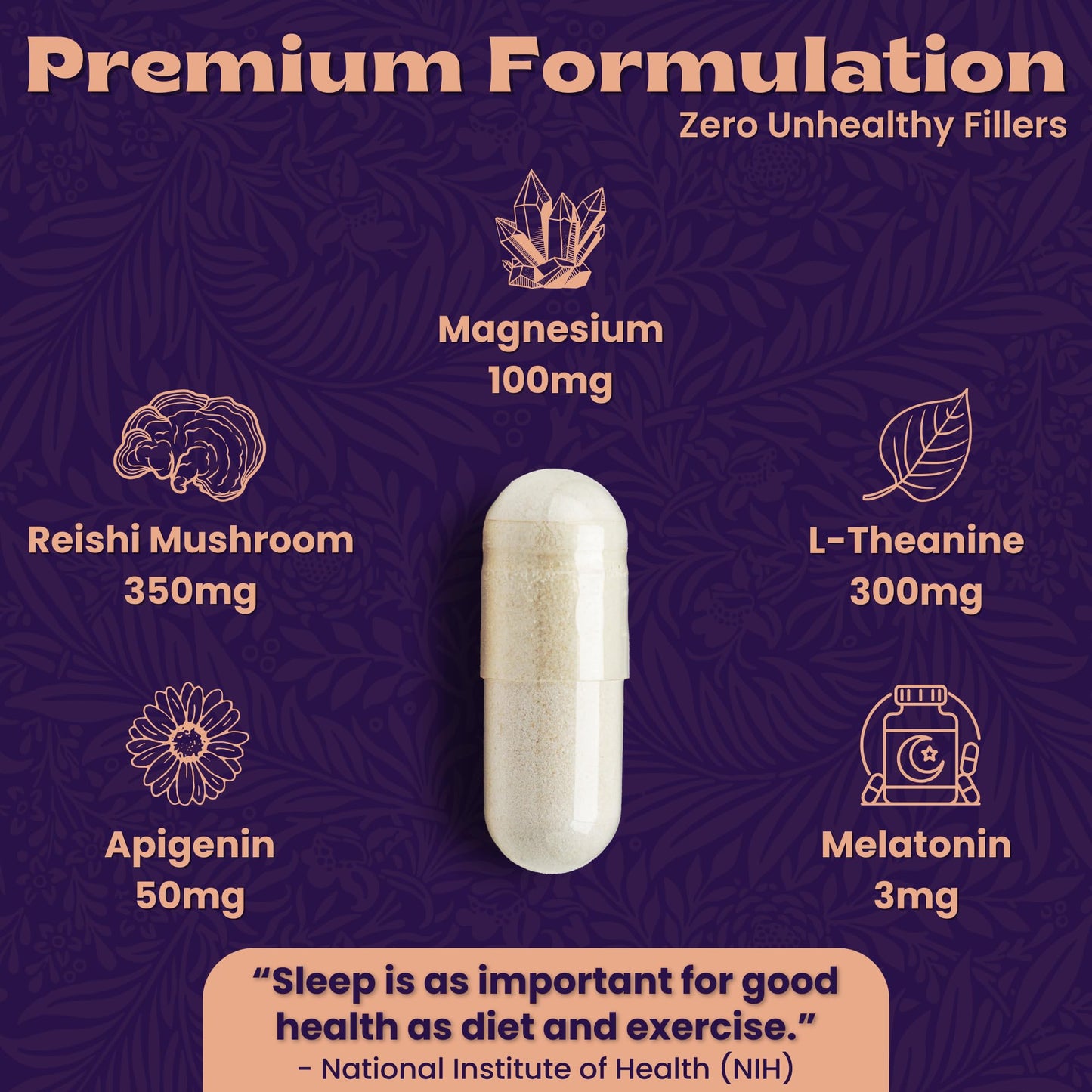 Local Nutrition Natural Sleep Aid with Magnesium Glycinate, Reishi Mushroom Extract, L-Theanine, Apigenin, and Melatonin - Sleep Supplement for Adults Seeking Deep Rest - 60 Capsules, Made in The USA Local NutritionBuy Supplements Australia