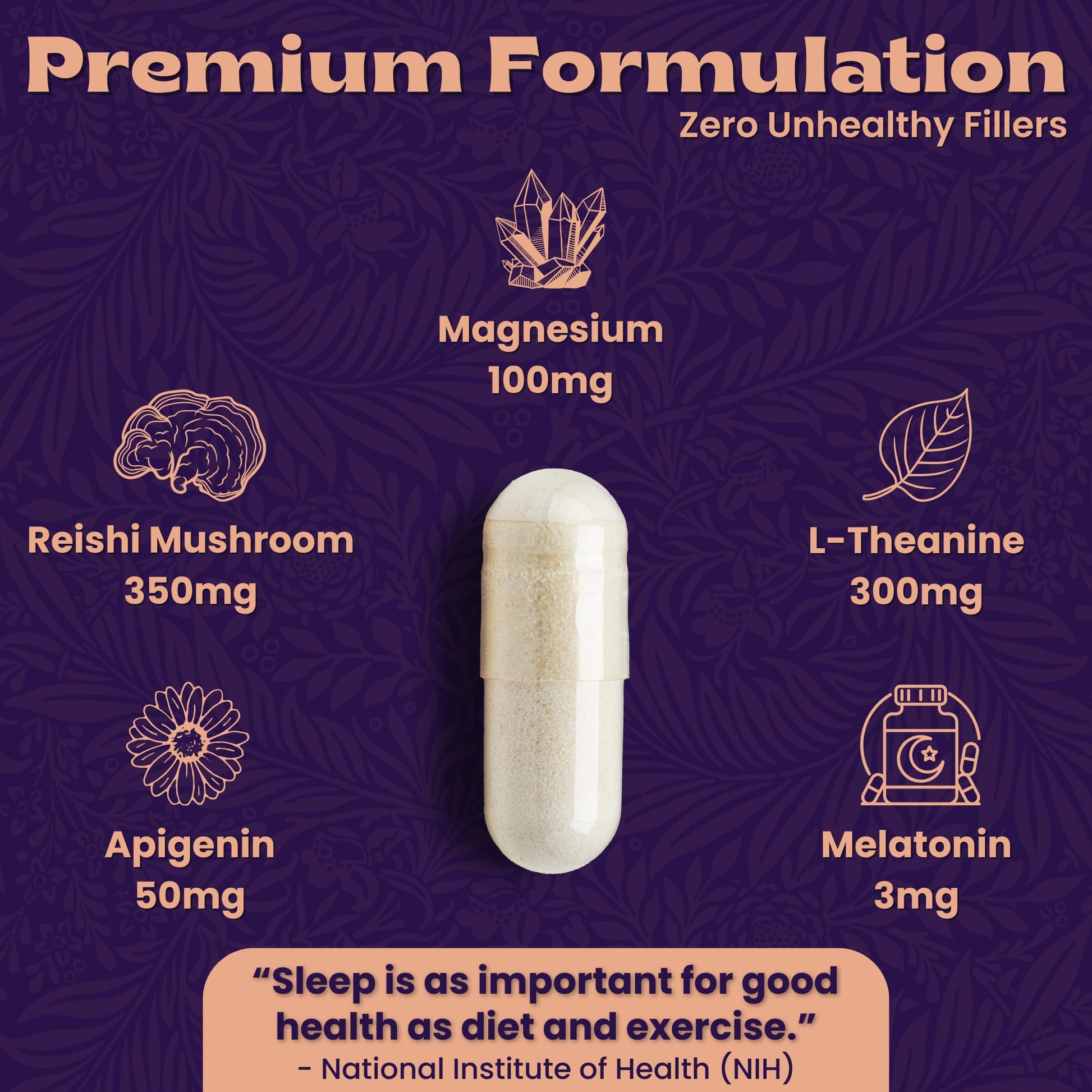 Local Nutrition Natural Sleep Aid with Magnesium Glycinate, Reishi Mushroom Extract, L-Theanine, Apigenin, and Melatonin - Sleep Supplement for Adults Seeking Deep Rest - 60 Capsules, Made in The USA Local NutritionBuy Supplements Australia