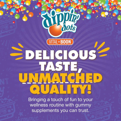 Vital+Boon Dippin' Dots - Multivitamin Gummies for Adults - Gummy Vitamins with Vitamin A, B6, C, D3, E & Folic Acid - Vegetarian Vital+Boon