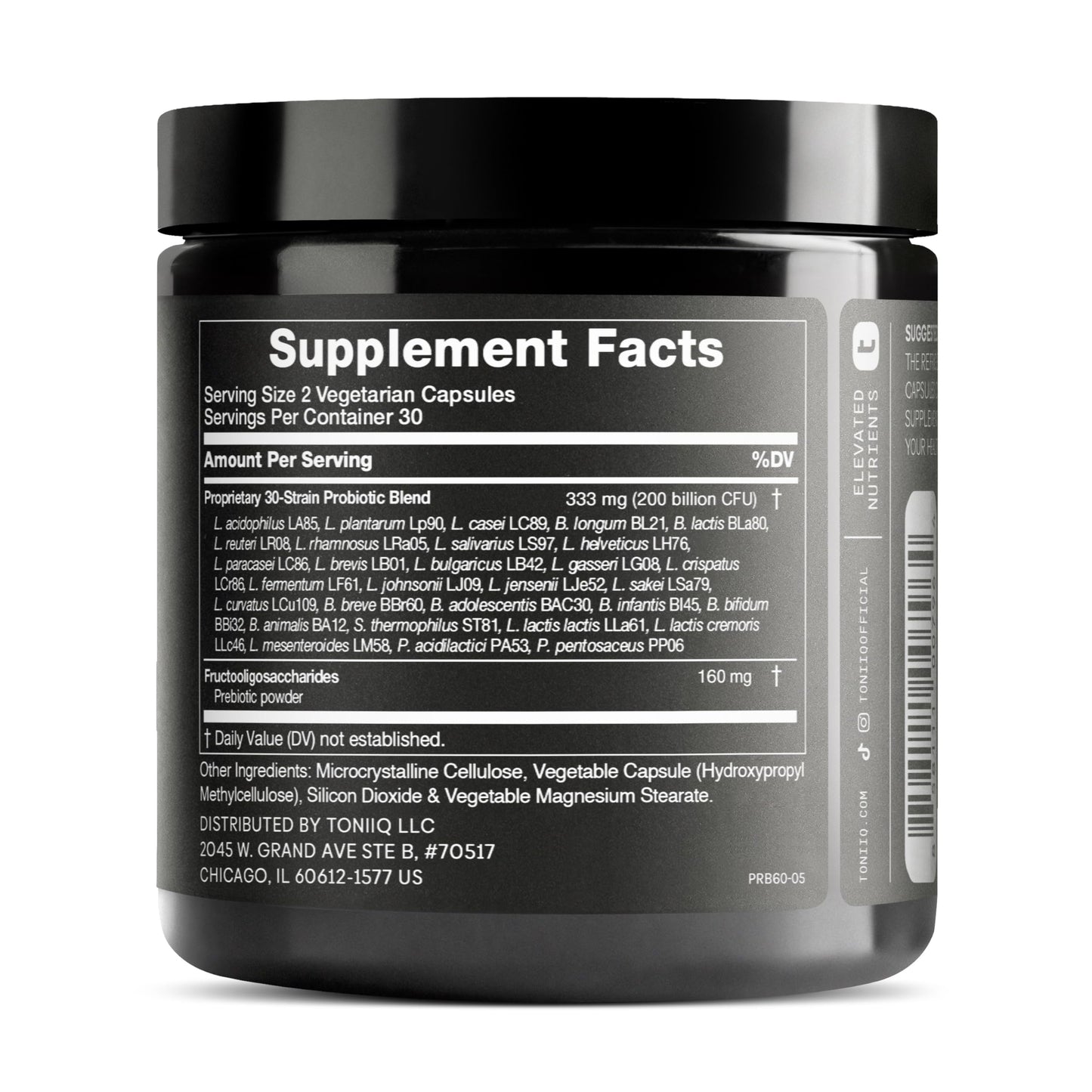 Toniiq 200 Billion CFU Probiotic Supplement 30 Verified Third-Party Tested Strains - Fully Shelf-Stable Probiotics Formula