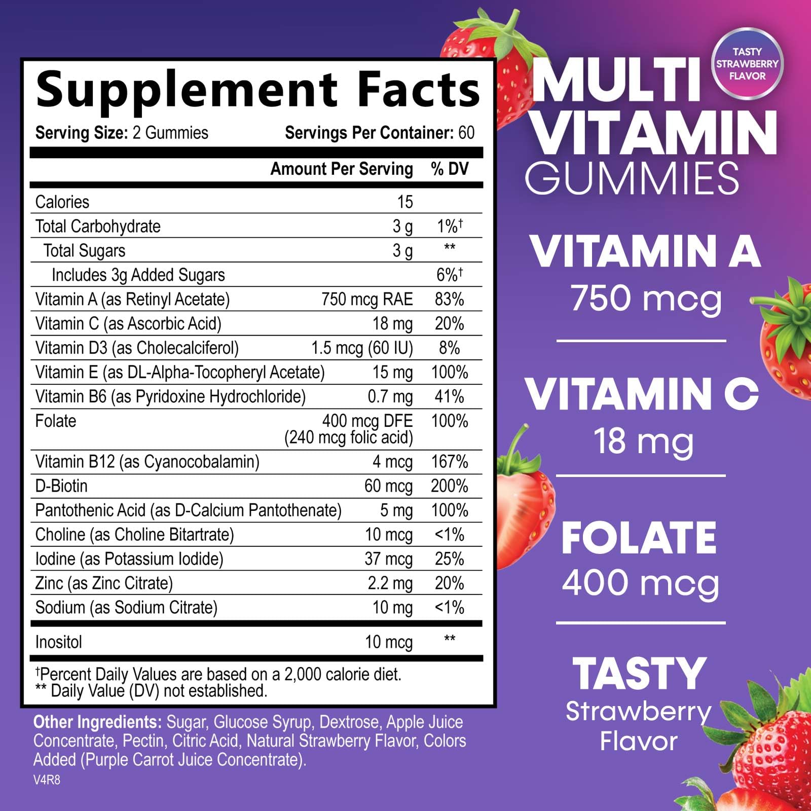 Multivitamin Gummies for Adults - Daily Adult Multivitamins Gummy with Vitamins A, C, D, B12 for Women & Men Nature's NutritionBuy Supplements Australia