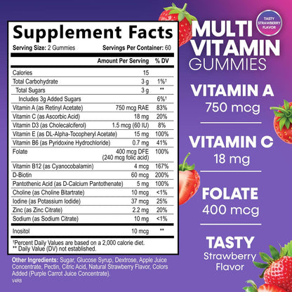 Multivitamin Gummies for Adults - Daily Adult Multivitamins Gummy with Vitamins A, C, D, B12 for Women & Men Nature's NutritionBuy Supplements Australia