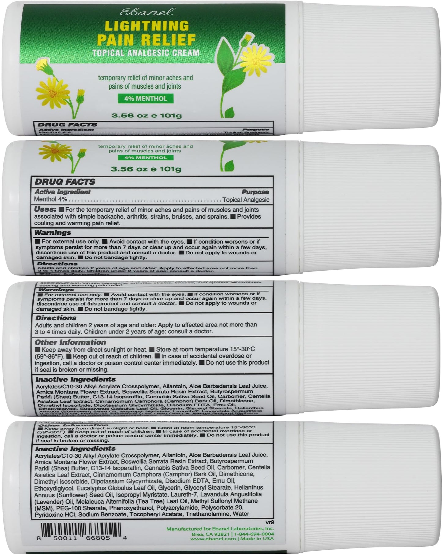 Ebanel Pain Relief Roll On for Arthritis, Foot, Back, Joint, Neck, Strains & Sprains with Menthol, Camphor, Arnica, Emu Oil, MSM, Boswellia, Targeted Muscle Pain Relief Roll On EbanelBuy Supplements Australia