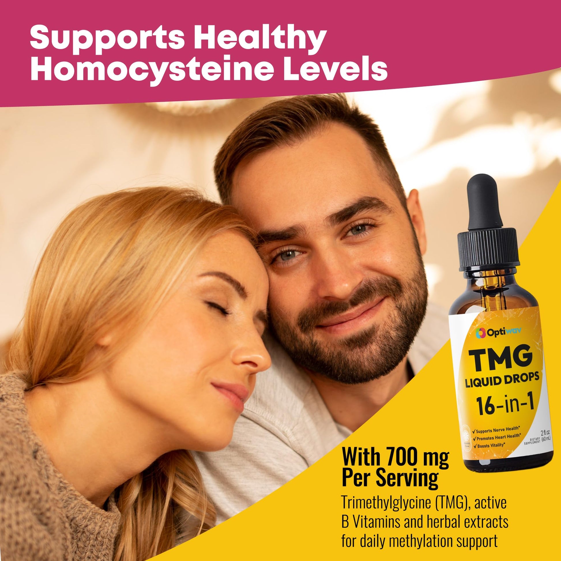 Optiwav TMG Trimethylglycine Liquid Drops - Betaine High Absorption Methylated Vitamins Supplement for Homocysteine Methylation & Heart Health Support - Orange Flavor Gluten Free Vegan - 2 fl oz OptiwavBuy Supplements Australia