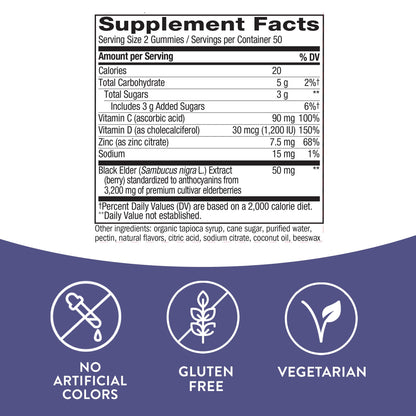 Nature's Way Sambucus Elderberry Gummies - Immune Support Supplement for Kids Nature's WayBuy Supplements Australia