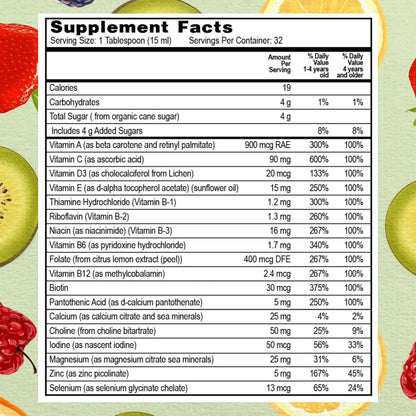 Go Healthy Kids Liquid Multivitamin | Immune Support | Kid Liquid Multivitamins | High Absorption | Vegan Vitamins | Kids Vitamins Multivitamin Go Healthy NaturalBuy Supplements Australia
