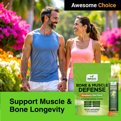 Bone & Muscle Defense Stick Pack | HMB + Leucine Amino Blend for Muscle Support | Protein Growth & Strength Formula for Women & Men | Fertility & Energy Support | Convenient On-the-Go Supplement GREEN VALLEY NATURALSBuy Supplements Australia