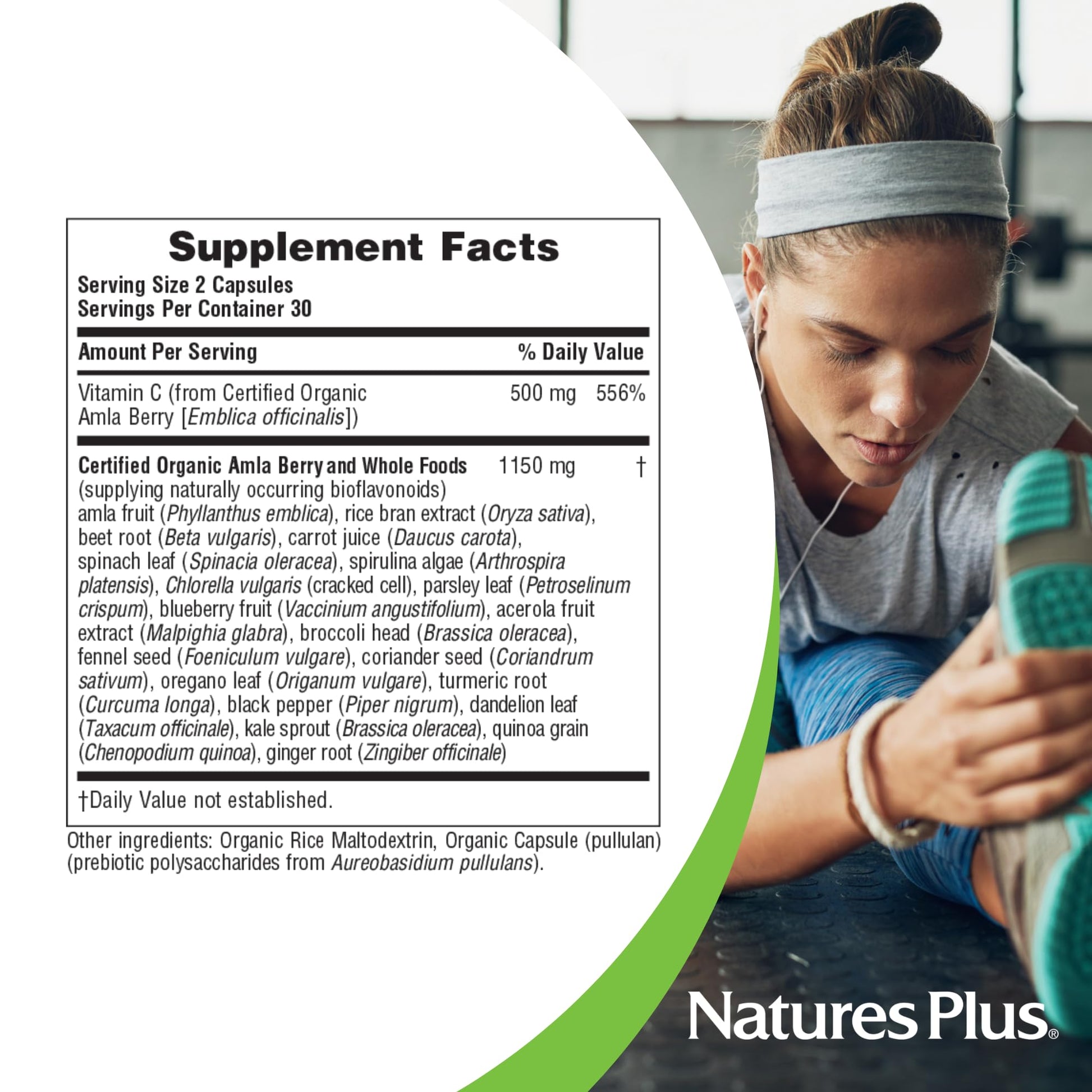 NaturesPlus Source of Life Garden Vitamin C - 60 Capsules - Immune System Support - USDA Certified Organic, Non-GMO, Vegan, Gluten Free - 30 Servings NaturesPlusBuy Supplements Australia