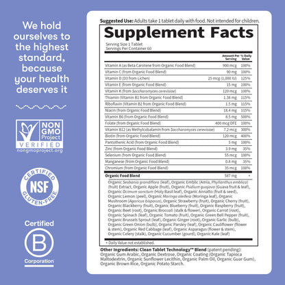Garden of Life Once Daily Whole Food Multivitamin for Men, Organic Mens Vitamins & Minerals, Vitamin C, Zinc, Vegan, for Health & Well-Being, 60 Tablets Garden of LifeBuy Supplements Australia