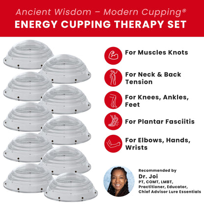 Lure Essentials Cupping Therapy Set 10 Professional Silicone Cupping Cups for Muscle Knots, Joints, Muscles, Arms and Feet Lure EssentialsBuy Supplements Australia