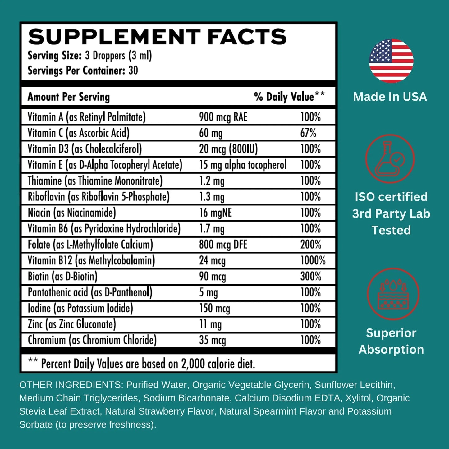 Vitaminally Liposomal Women's Liquid multivitamin Iron Free Drops| Sugar Free | Non-GMO | Gluten Free | Supports Immune System, Bone Health and Energy Metabolism VitaminallyBuy Supplements Australia