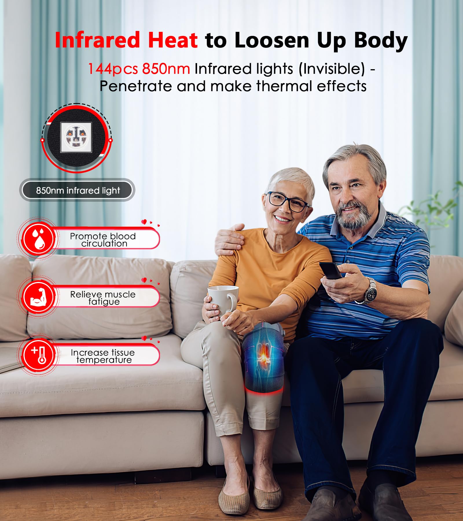 Red Light Therapy for Knee, Infrared Red Light Therapy Device Wrap Belt with 660nm Red Light RUISQMBuy Supplements Australia