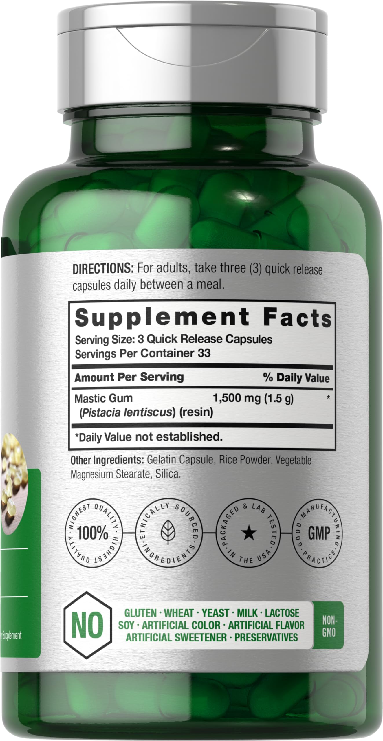 Mastic Gum Capsules 1500mg 100 Count | Non-GMO & Gluten Free | by Horbaach HorbäachBuy Supplements Australia
