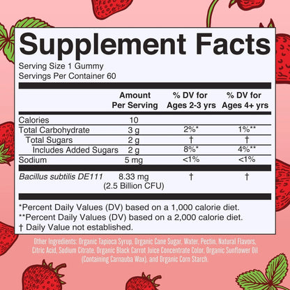 MaryRuth Organics Multivitamin and Probiotic Gummies (Strawberry) for Kids | Clean Label Project Verified® | Vitamins for Gut Health MARYRUTH'S