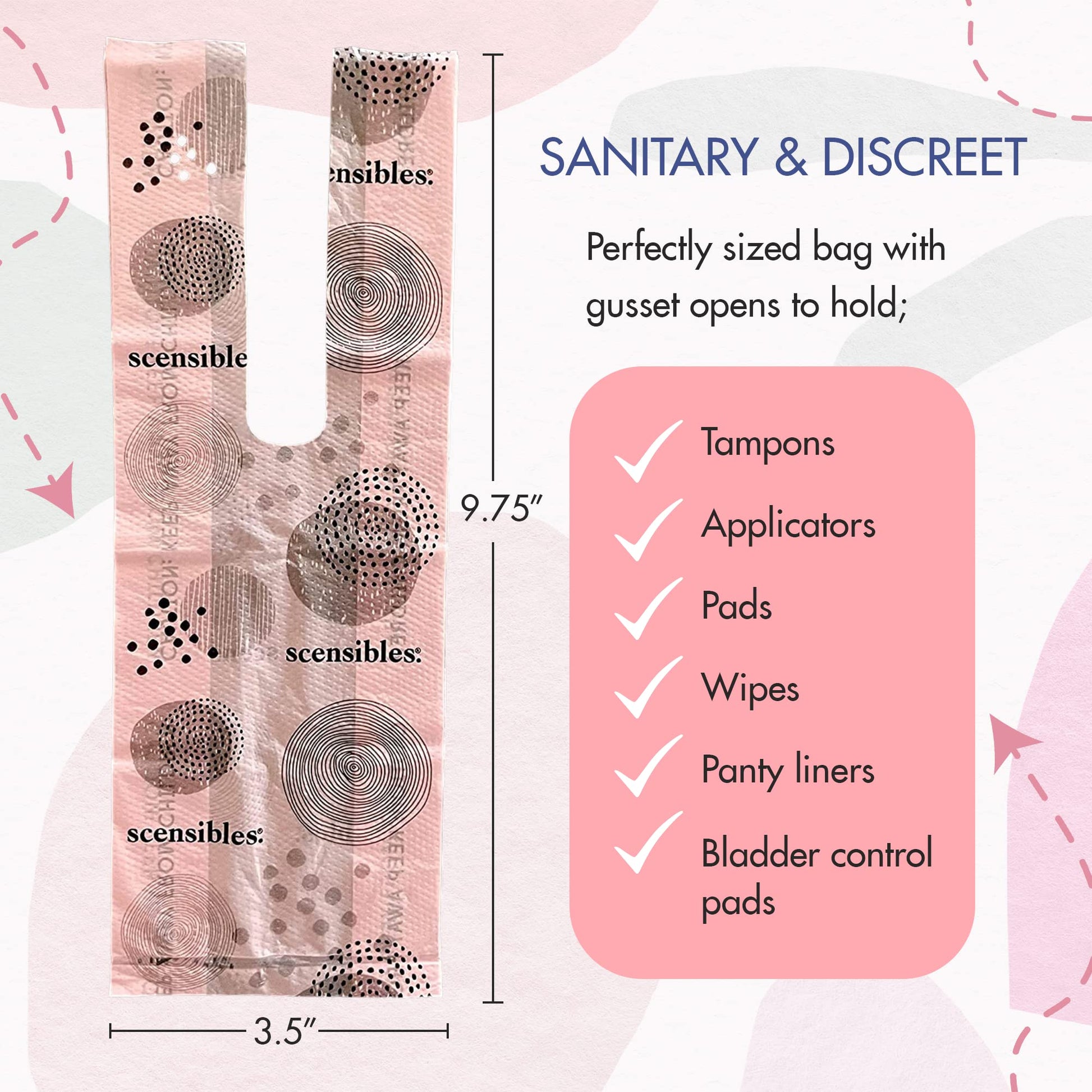 Scensibles Personal Care Disposal Bags (50 Count) - For Tampons, Pads, Liners, Condoms & More SCENSIBLESBuy Supplements Australia