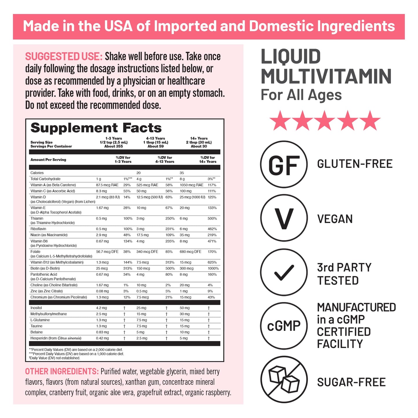 NatureWise Liquid Multivitamin for Women, Men of All Ages - Sugar Free, Vegan - Vitamins for Energy Levels, Beauty, Immune Health with Methylated B12 & Folate - Non-GMO - 30 fl oz(887 mL) NatureWiseBuy Supplements Australia