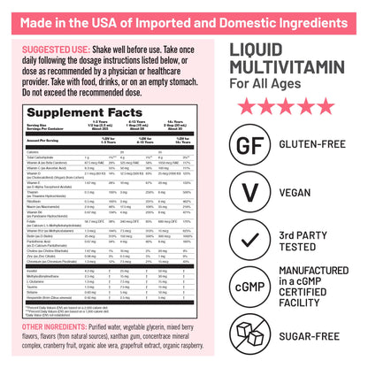 NatureWise Liquid Multivitamin for Women, Men of All Ages - Sugar Free, Vegan - Vitamins for Energy Levels, Beauty, Immune Health with Methylated B12 & Folate - Non-GMO - 30 fl oz(887 mL) NatureWiseBuy Supplements Australia