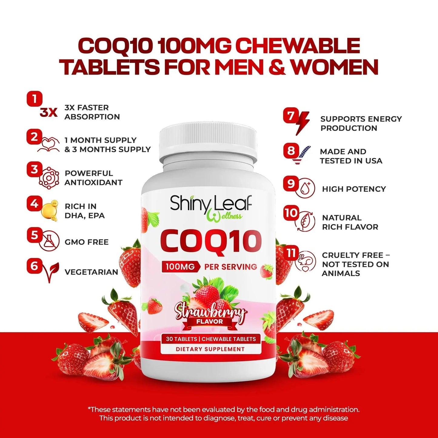 Bariatric Multivitamin Iron-Free One Capsule Per Day and CoQ10 100mg Supplement for Brain Health and Energy Management for Women and Men - 1 Month Supply Shiny LeafBuy Supplements Australia