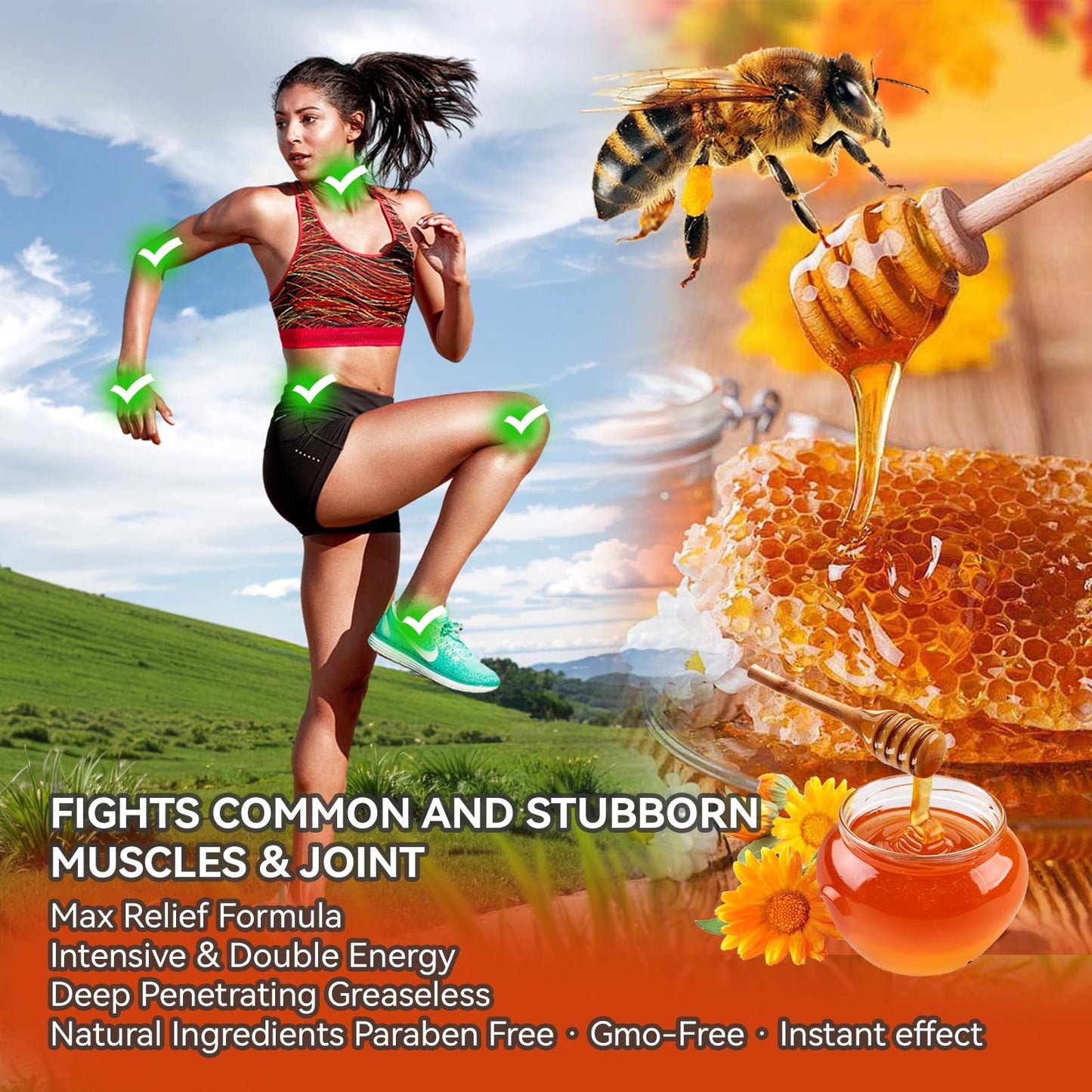 Zealand Bee Venom Professional Serum Treat, Joint & Muscle & Bone Relief Cream Gel- Soothing Effective Relief for Back, Neck, Hand, Foot, Knee, Muscle, Shoulder, Hip, Nerve, Vitamin B6, Aloe Vera, MSM FWNAID MAXBuy Supplements Australia
