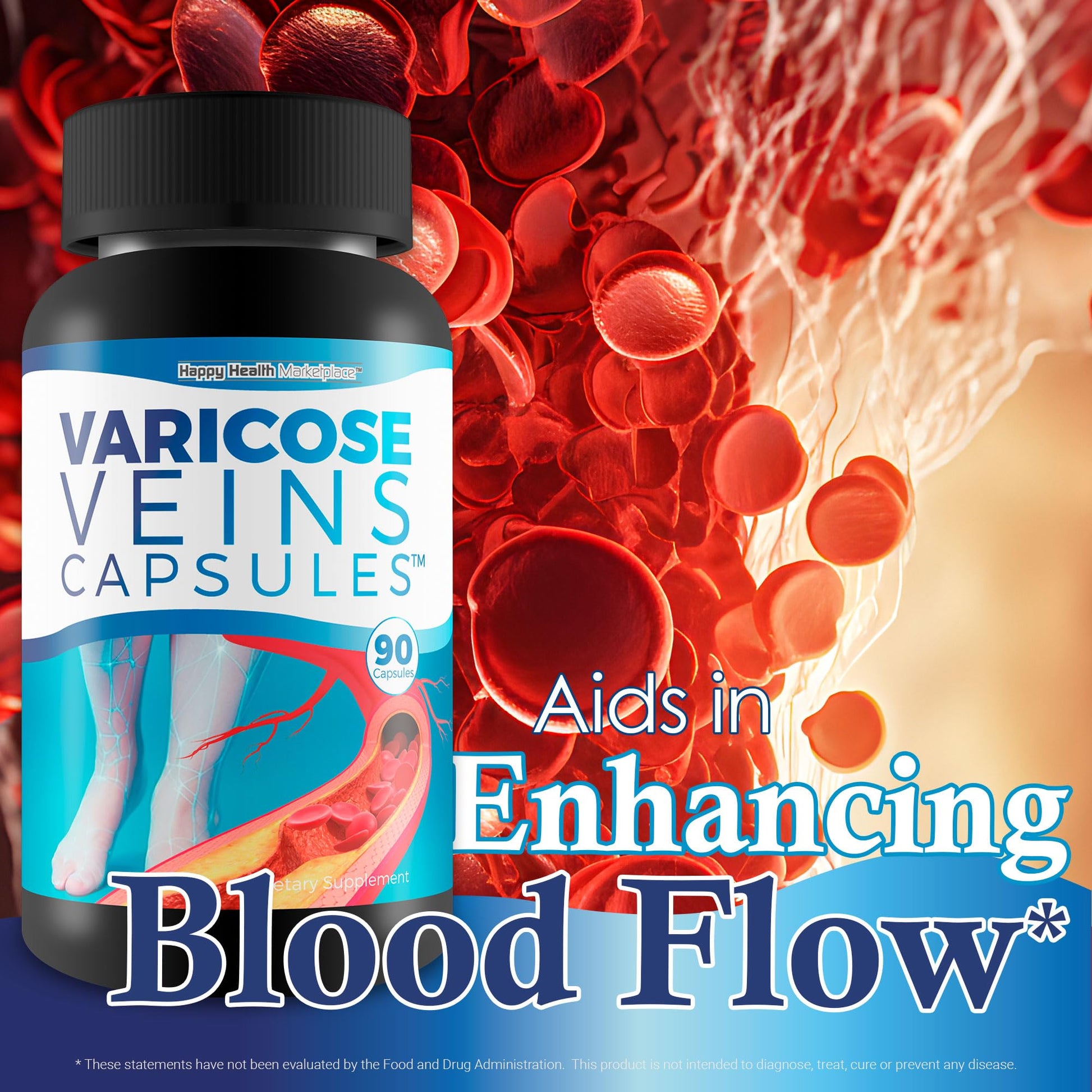 Varicose Veins Capsules - Our Best Natural Varicose Veins Treatment - Varicose Vein Supplement Anti Varicose Veins Women - Herbal Varicose Veins Treatment for Legs - Herbal Remedies for Varicose Veins Happy Health MarketplaceBuy Supplements Australia