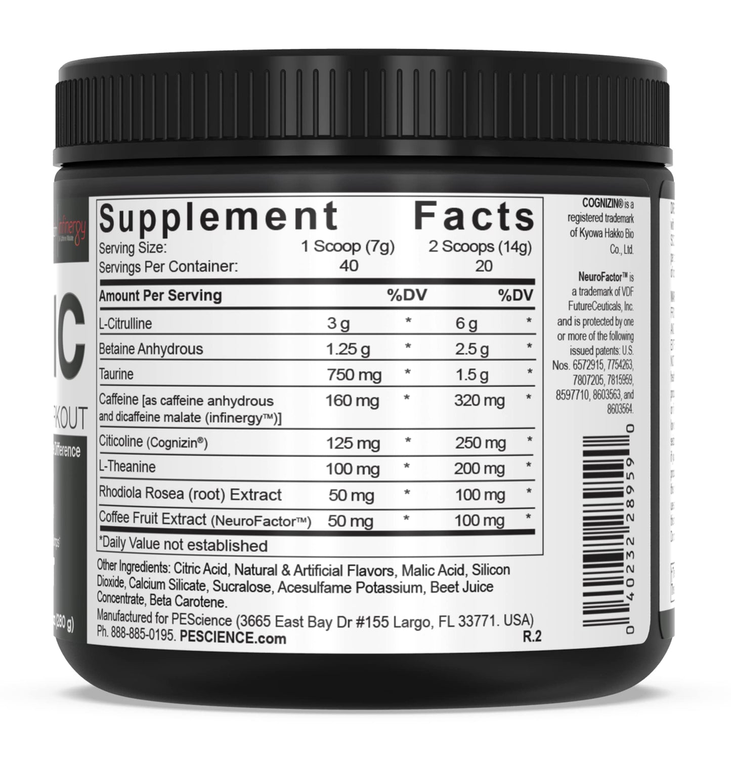 PEScience Prolific Pre Workout Powder, Sour Peach Candy, 40 Scoop, Energy Supplement PEScienceBuy Supplements Australia