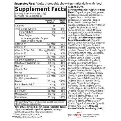 Garden of Life Organics Women's Gummy Vitamins - Berry - Certified Organic, Non-GMO, Vegan, Kosher Complete Multi - Methyl B12, C & D3 - Gluten