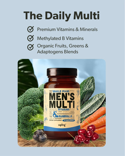 Multivitamin for Men - Daily Men’s Multivitamin - Methylated B Complex with Whole Food Ingredients, Vitamin B12, Folate sapling