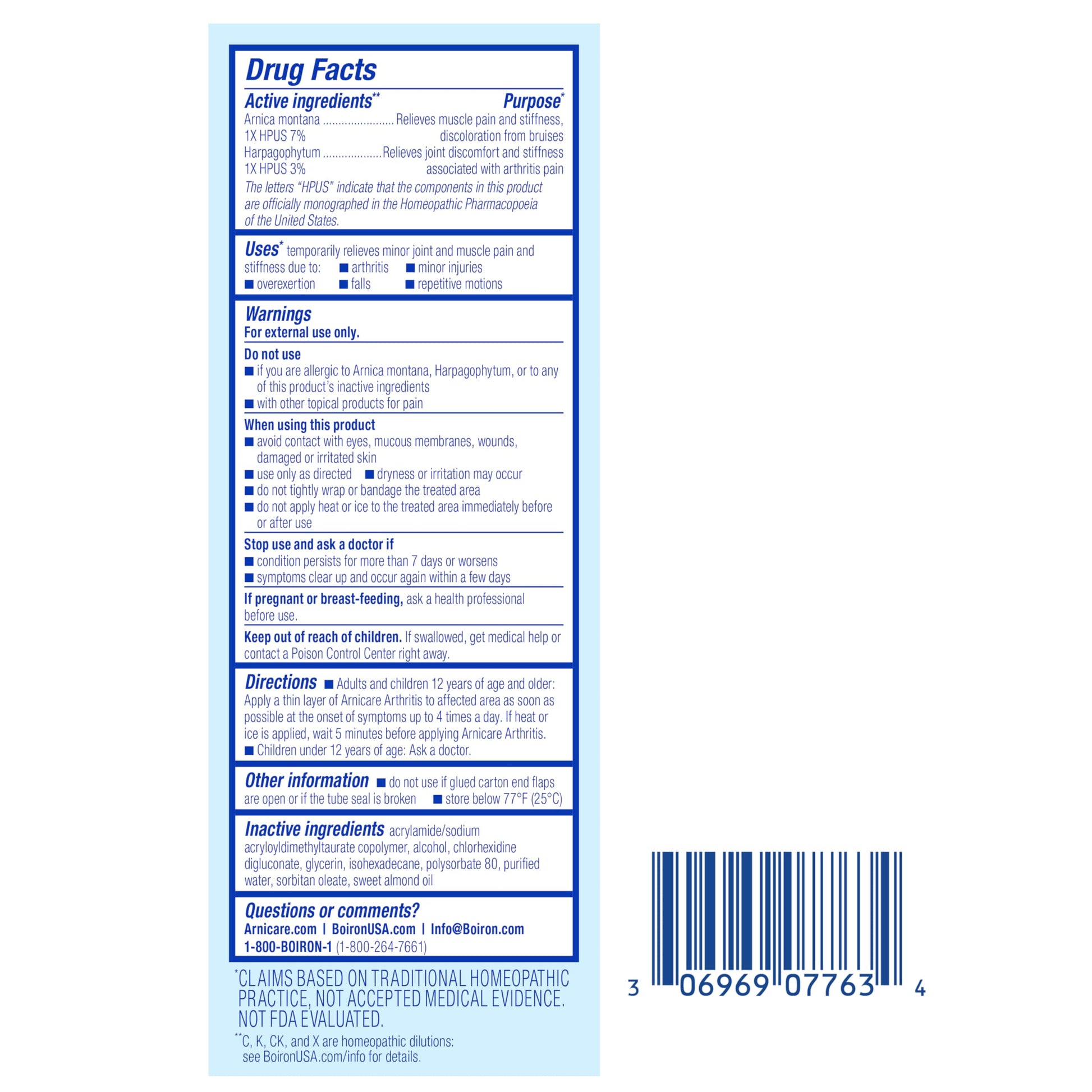 Boiron Arnicare Arthritis Cream for Pain Relief of Knees, Hands, Wrists, Elbows, Joints & Muscles – Quickly Absorbed & Fragrance-Free – 2.5 oz BoironBuy Supplements Australia