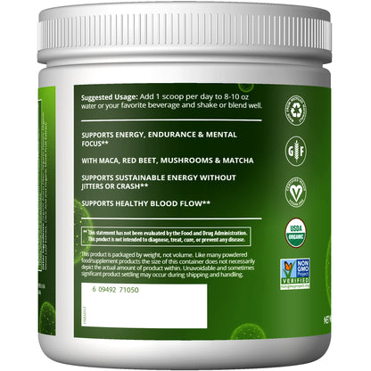 MRM Nutrition Organic Pre-Workout Powder | Black Cherry Flavored | Superfoods MRMBuy Supplements Australia