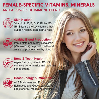 Methylated Multivitamin for Women Gummies, Calcium, D3 K2, Methylfolate & B12, Inositol, Daily Vitamin A, C, E, B Complex, Biotin, Iron NextdiaBuy Supplements Australia