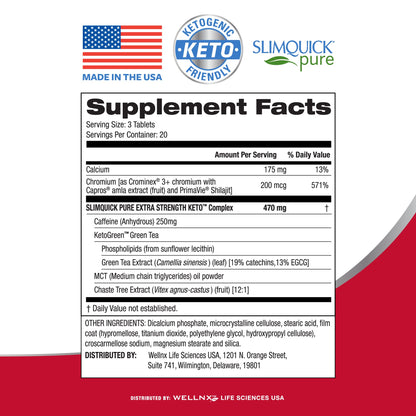 Slimquick Pure 3x Extra Strength Pill for Women, Helps Achieve Weight Goals, Helps Metabolism, Lose Excess Water, Keeps Full for Longer with Green Tea Extract