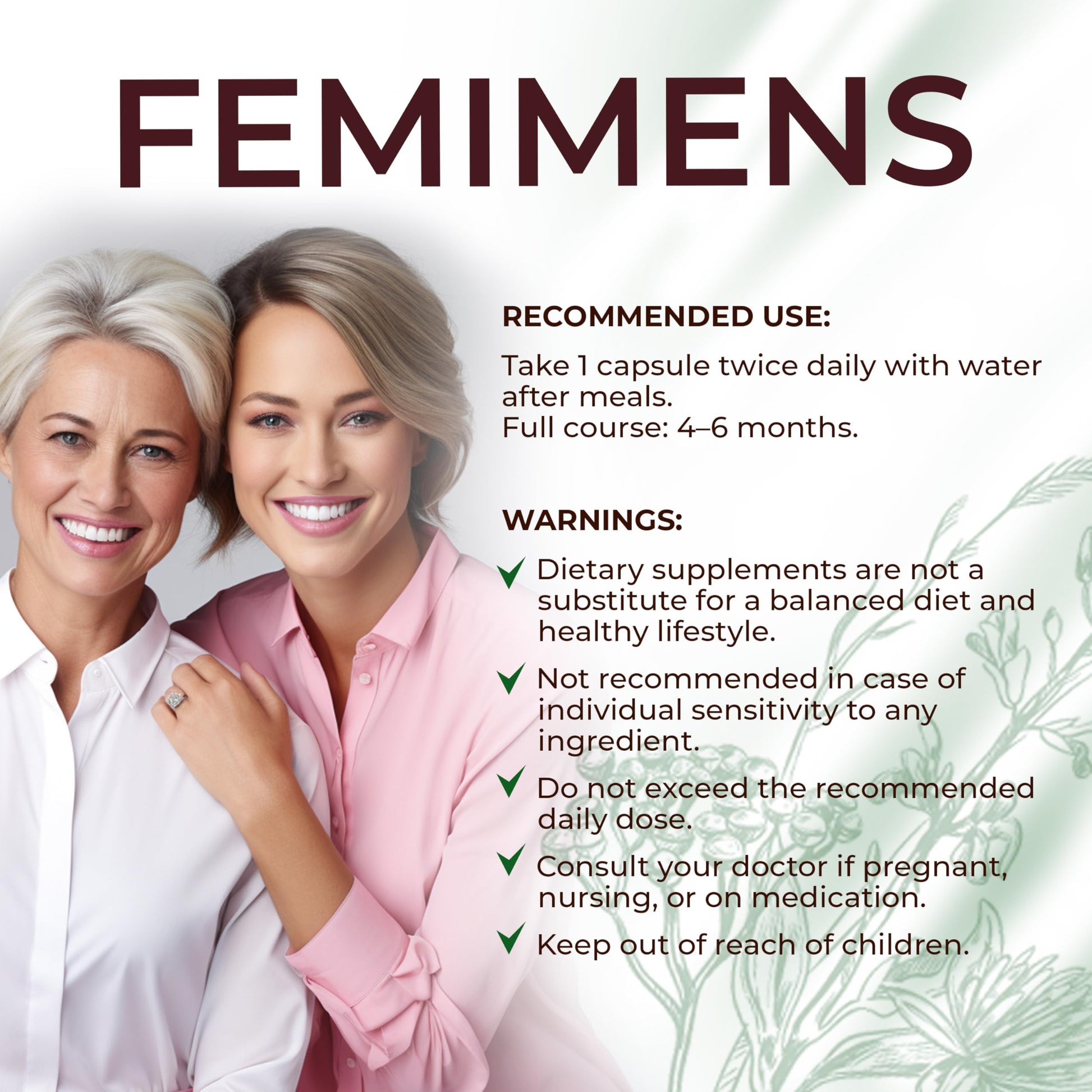 FEMIMENS – PMS Support Supplement for Women – PMS Relief for Women & Menstrual Cramp Relief – Hormonal Balance for Women – Chasteberry Vitex, Ashwagandha, Ginger, Fenugreek – 120 Vegan Capsules Ananta Medicare USABuy Supplements Australia