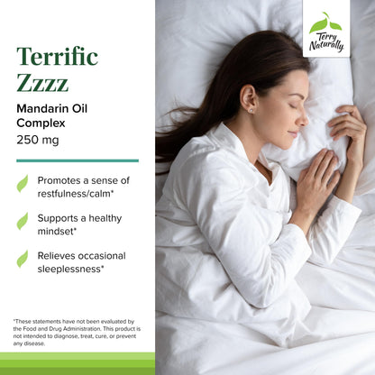 Terry Naturally Terrific Zzzz - Sleep Supplement for Adults - Dietary Supplement with Mandarin, Lemon Balm & Lavender - Non-GMO Relaxation & Sleep Relief Aid - 30 Softgels Terry NaturallyBuy Supplements Australia